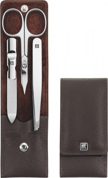 Taschen-Etui, Rindleder, braun, 3-tlg.