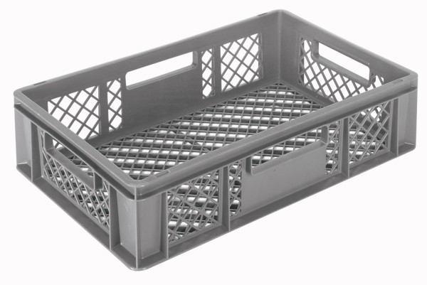 Behälter grau 60x40x15cm Standard Boden und Wände perforiert