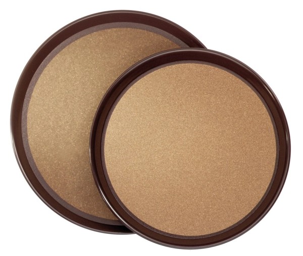 Tablett rund 36cm braun, rutschfest