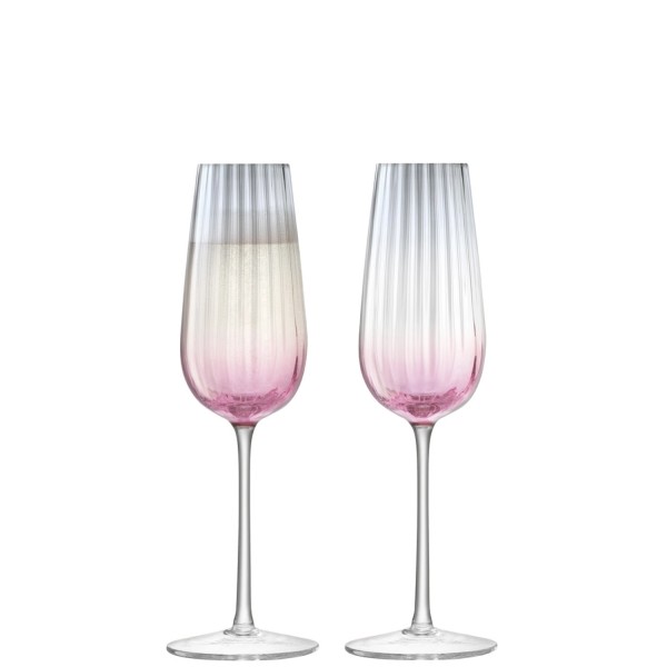 2er Set Dusk Sektglas 250ml rosa grau