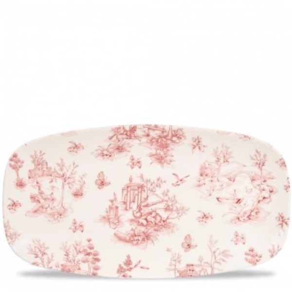 V.P. Toile Cranberry Chefs Oblong platte 3, 29.8x15.3cm