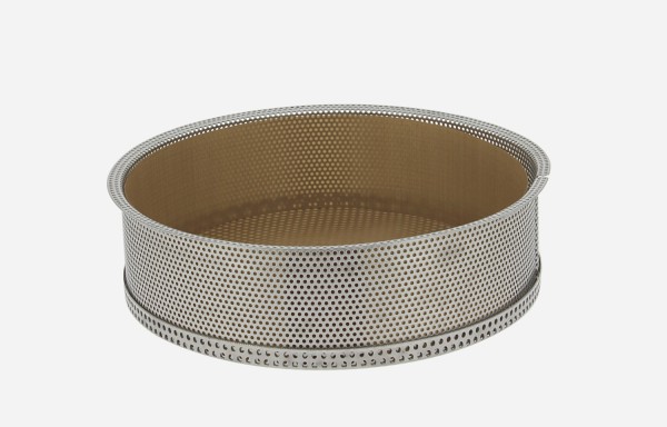 Runde Edelstahlform perf. mit abnehmbaren Boden 20x6.5cm