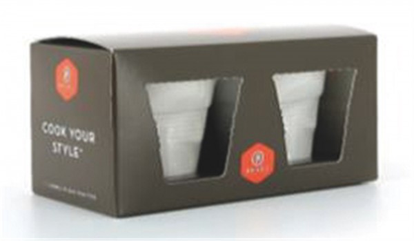 Verpackung weiss, 2er Espresso Knitterbecher (ohne Inhalt)