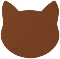 Napfunterlage Katze M 30x22cm cognac