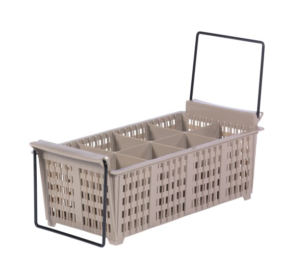 Besteckeinsatz 8 Fächer mit Griffen 43x21x15cm beige