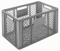 Behälter grau 60x40x35cm Standard Boden und Wände perforiert