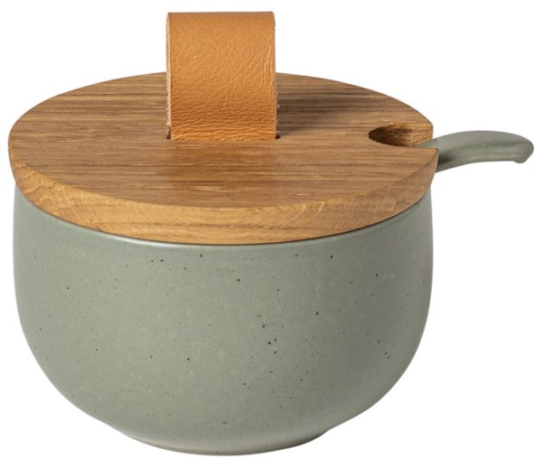 Pacifica Zuckerdose m. Deckel und Löffel D9.2cm artichoke