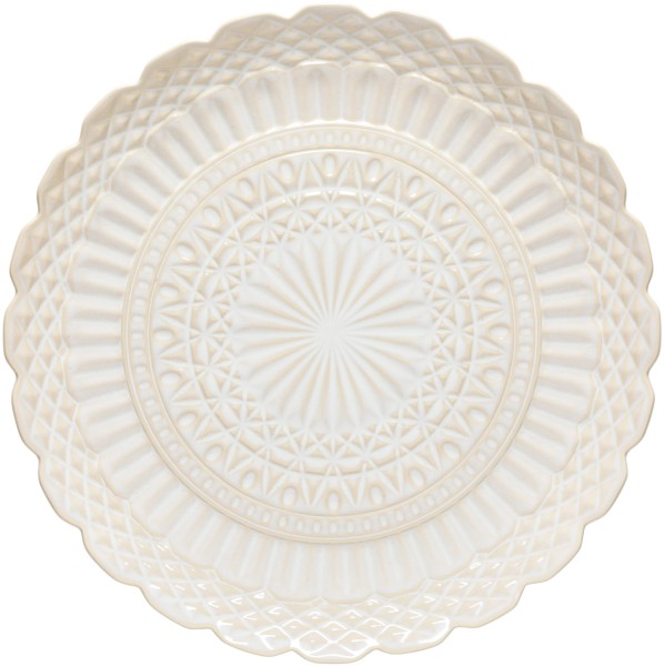 Cristal Platte rund 39x38.9 H3.5cm weiss