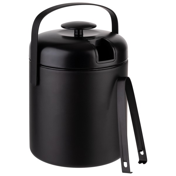 Set Eiseimer mit Eiszange, D14cm, H22cm, 1.3lt, schwarz