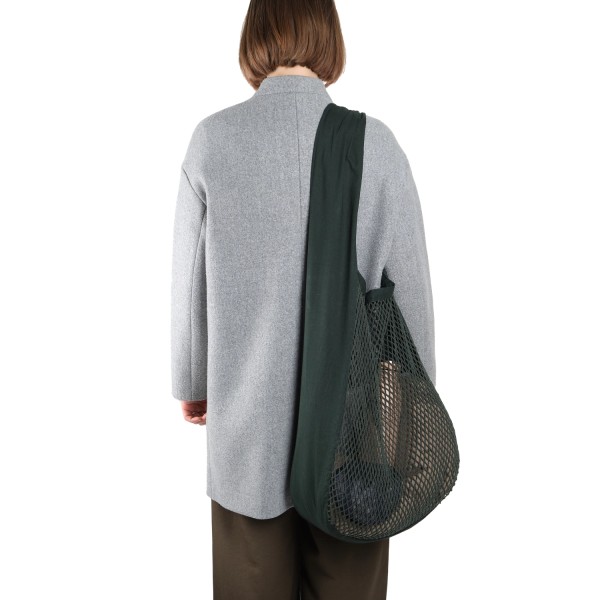 Net shoulder Tasche 44x15x45cm dark green Biobaumwolle