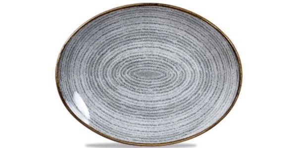 S.P. Homespun Stone Grey Teller oval coupe 31.7x25.5cm