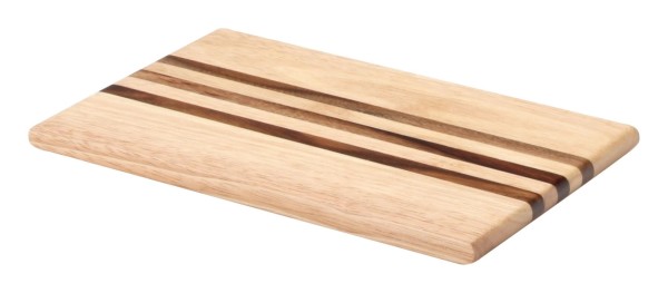 Gummibaum Schneidebrett m. Streifen aus Akazie 36x23 cm