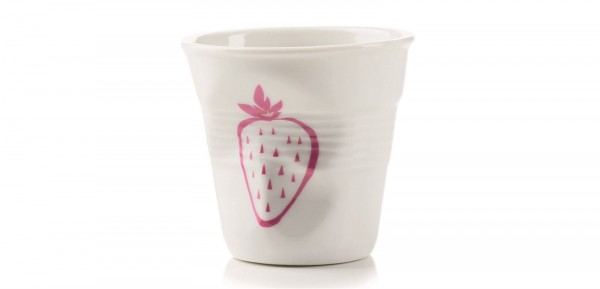 Cappuccino Knitterbecher 18 cl, weiss, Erdbeere