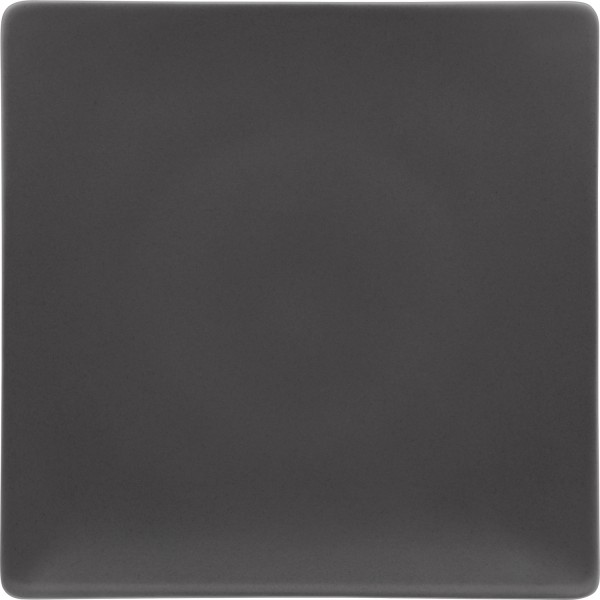 Pottery Frosted Black Teller flach quadratisch coupe 20cm