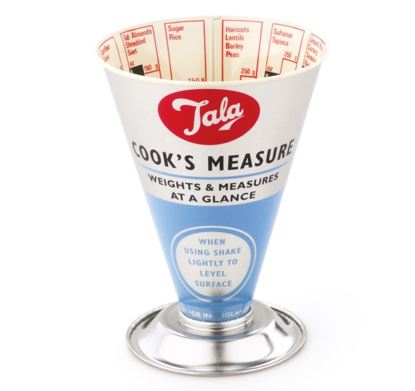 1950s Cooks Messbecher weissblau