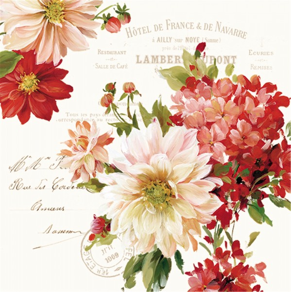 Season Flowers Servietten 20 Stk., 33x33 cm