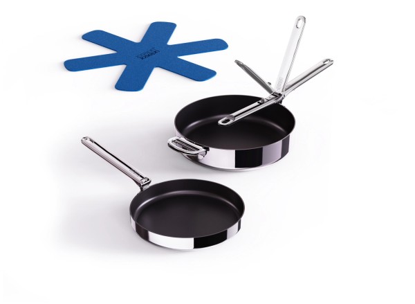 2er Set Space Steel Bratpfanne Klappgriff antihaft 24+28cm