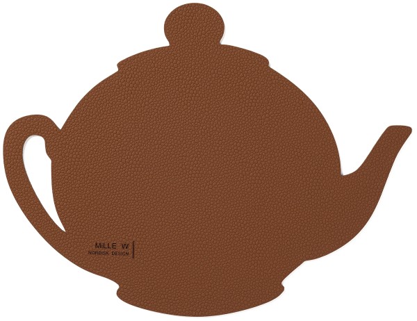 Topfuntersetzer hot mat Teekanne cognac