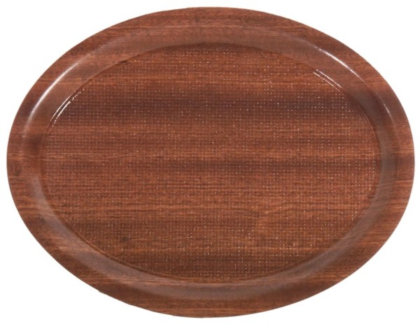 Tablett oval 26x20cm, rutschfest, Farbe: Mahagoni