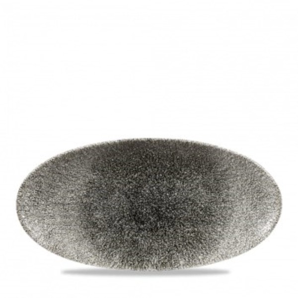 S.P. Raku Quartz Black Platte oval 29.9x15cm