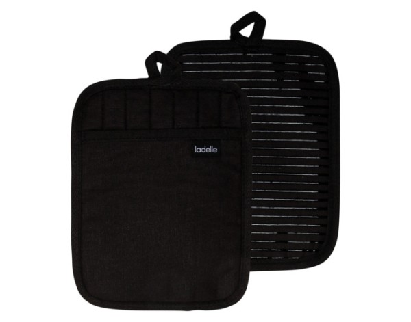 Topflappen black 19x24.5 2Stk.