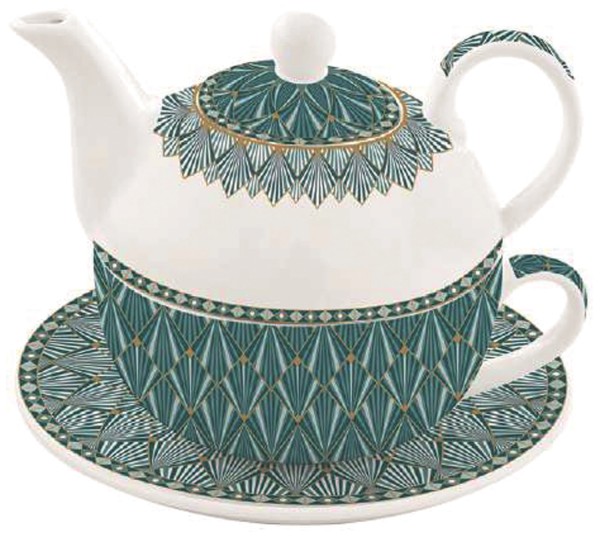 Atmosphere Teekanne und Tasse in GB, 350 / 350ml, türkis