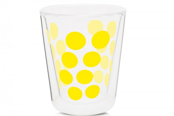 Dot Dot Kaffeeglas gelb, doppelwandig 20 cl