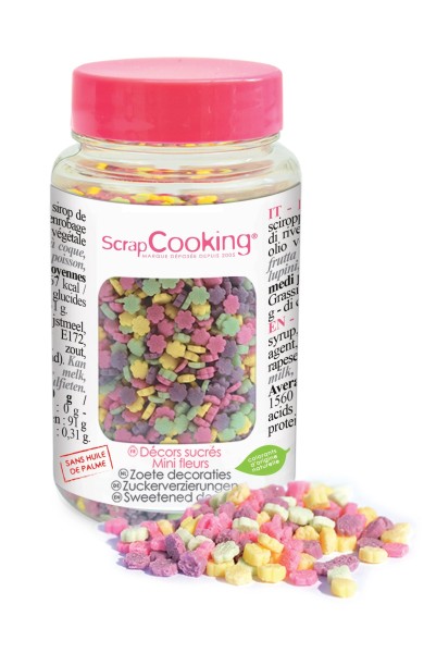 Zuckerstreusel Blumen regenbogenfarbig 55g