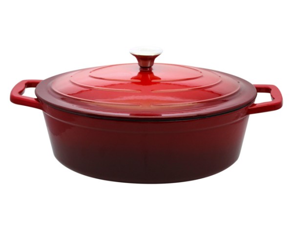 Bräter Gusseisen rot 41x25cm