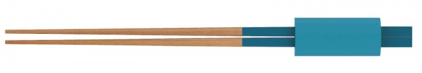 Essstäbchen Set mit Stäbchen Bank, 24 cm, blau