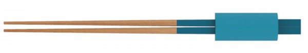 Essstäbchen Set mit Stäbchen Bank, 24 cm, blau