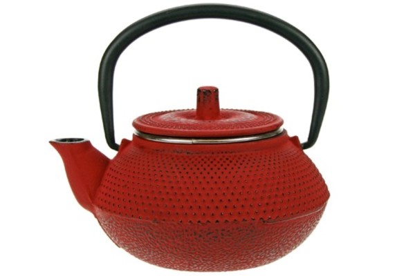Kobe Teekanne Gusseisen mit Sieb, rot 0.3 lt