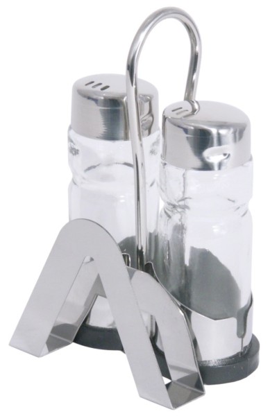 Menage Salz u. Pfeffer, Servietten 3tlg. 18/0 8x5.5x12cm