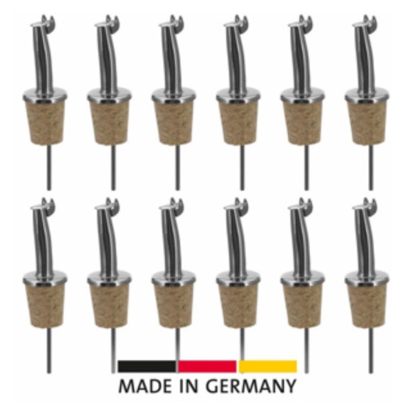 Display mit 12 Stk. Flaschenausgiesser Inox Gastro