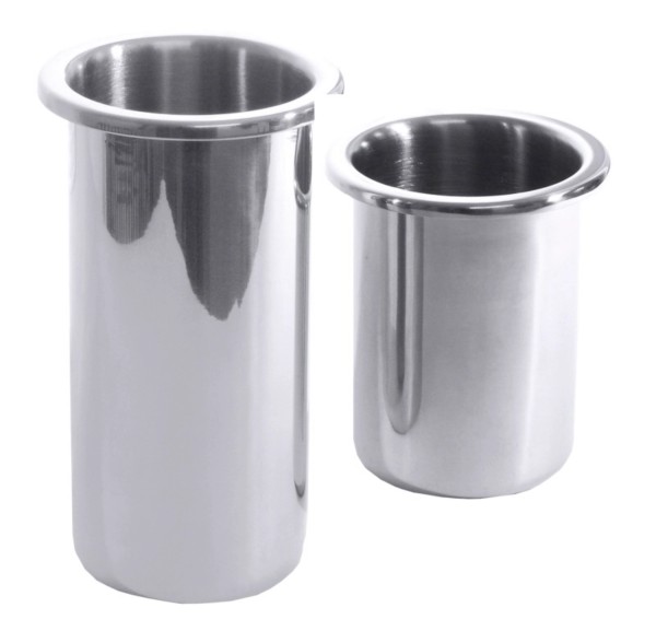 Edelstahlbehälter Øaussen 7cm, Øoben 8.5cm h:15cm