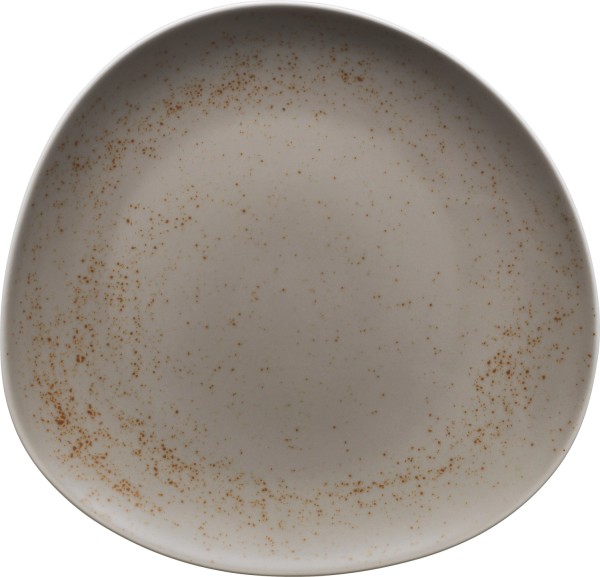 Pottery Unique Lightgrey Teller flach asymmetrisch coup 26cm