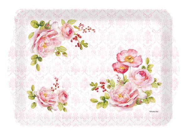 Floral Damask Tablett m. Griffen 46x32cm