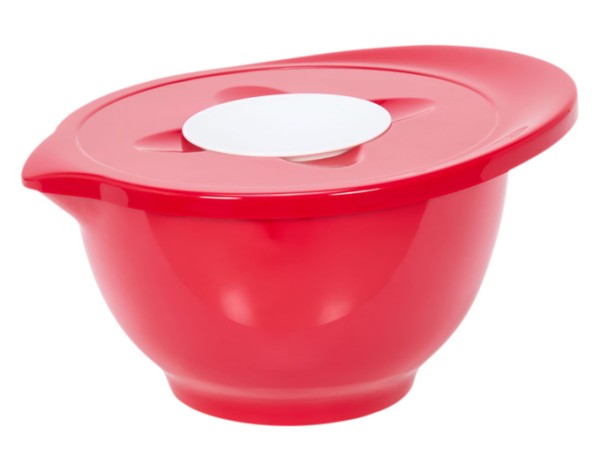 Rührschü. Mel. m.Deckel 3l rot