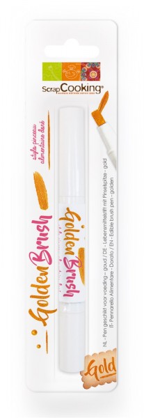 Lebensmittelstift mit pinseloptik, gold, 2 ml