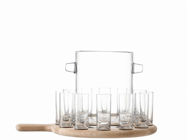 Paddle Wodka Servierset Unterteil aus Eiche L38.5cm - klar