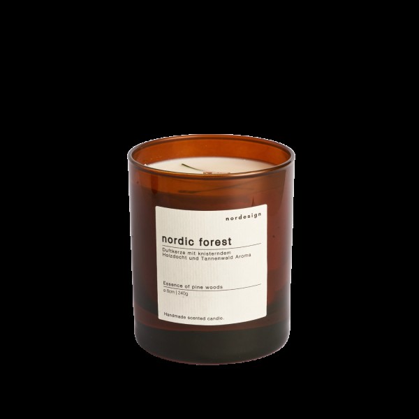 Duftkerze Glas mit Holzdocht Nordic Forest