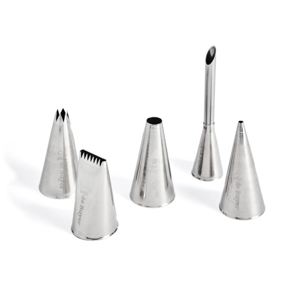 5er Set Spritztüllen aus Edelstahl