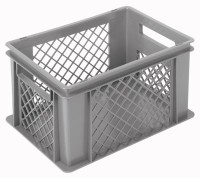 Behälter grau 40x30x22cm Standard Boden geschlos/Wände perfo