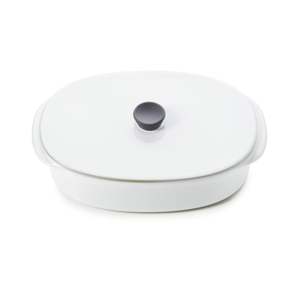 Caractère Platte mit Deckel 19X13 Kumuluswolke Weiss