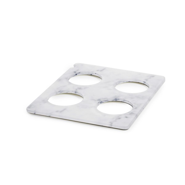 En Scene Platte GN 1/2 für 4 Karaffen Nacryl weiss marmor
