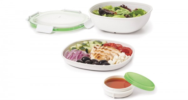 GG On-The-Go Salat Container mit Saucenbehälter, 21x21x8cm