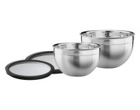 Schüssel-Set m.Glasd. 4tlg sw