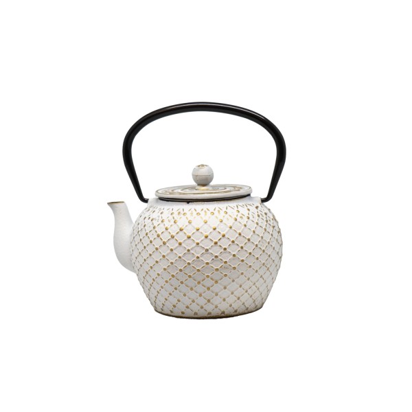 Teekanne aus Gusseisen 1.2l weiss