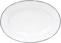 Beja Platte oval 30x21.6 H3.3cm weiss-blau