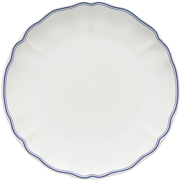 Vila Teller D27cm H2.6cm weiss blau filet